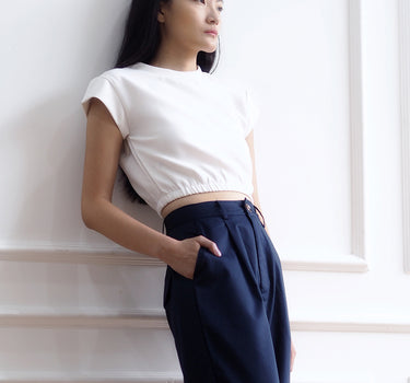 LUNE OPTIC WHITE CROPPED TOP