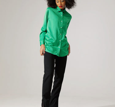 LYON PINE GREEN SILK SHIRT