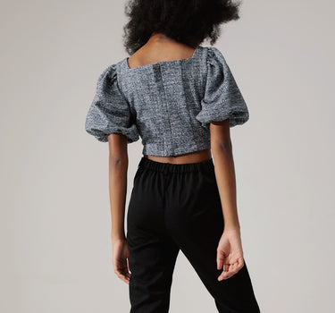 CHATEAU GREY TWEED CROP TOP