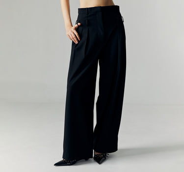 ALORA BLACK DOUBLE BELTED PANTS (PRE-ORDER)