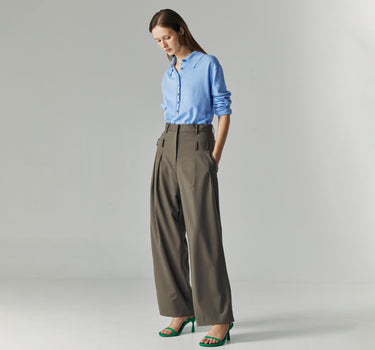 ALORA OLIVE DOUBLE BELTED PANTS (PRE-ORDER)