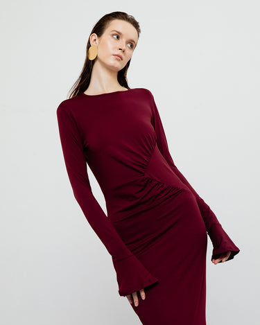 SERENA MAROON BODYCON MAXI DRESS ATS THE LABEL SERENA MAROON BODYCON MAXI DRESS ATS THE LABEL