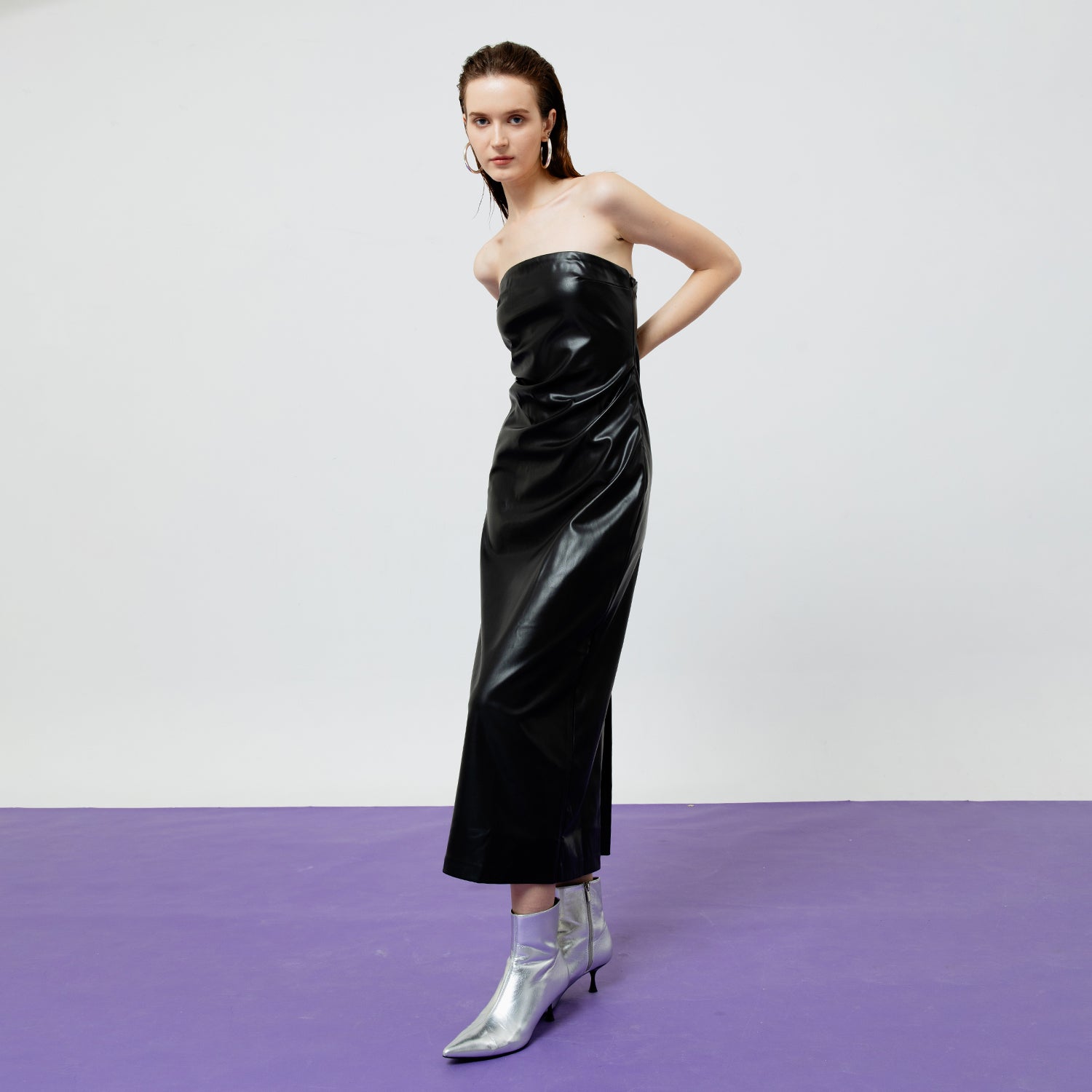 SIENNA BLACK LEATHER TUBE MIDI DRESS – ATS THE LABEL SIENNA BLACK LEATHER TUBE MIDI DRESS – ATS THE LABEL