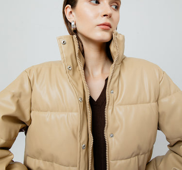 LYRA QUILTED CREME LEATHER JACKET