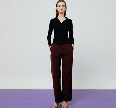 ZOE MAROON TAILORED PANTS