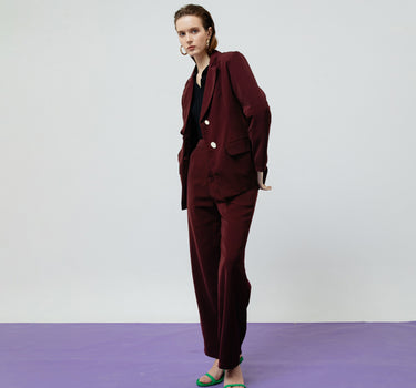 ZOE MAROON TAILORED PANTS