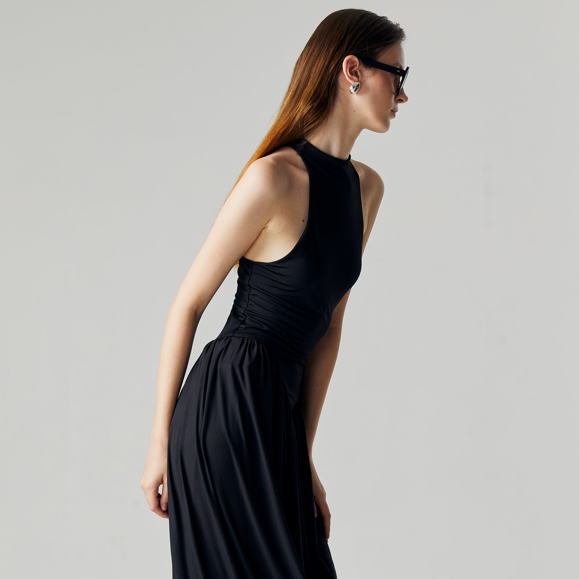 CELINE BLACK DRAPED MAXI DRESS ATS THE LABEL CELINE BLACK DRAPED MAXI DRESS ATS THE LABEL