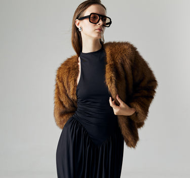 MAREN BROWN FAUX FUR COAT (PRE-ORDER)