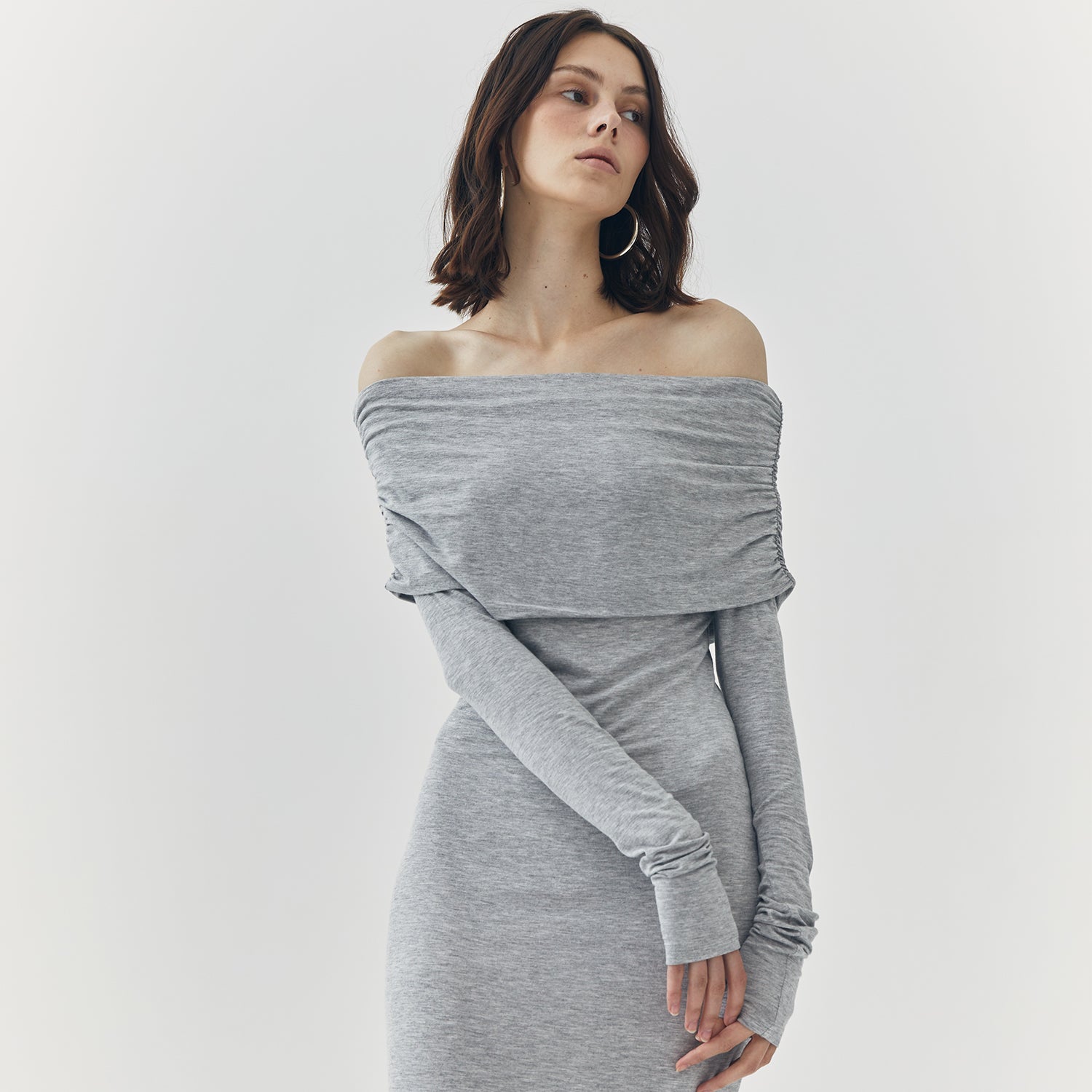 ESME GREY OFF SHOULDER MAXI DRESS ATS THE LABEL ESME GREY OFF SHOULDER MAXI DRESS ATS THE LABEL