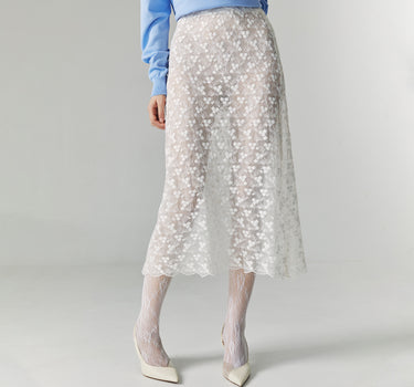 FLORAL SEE THRU LACE SKIRT (PRE-ORDER)