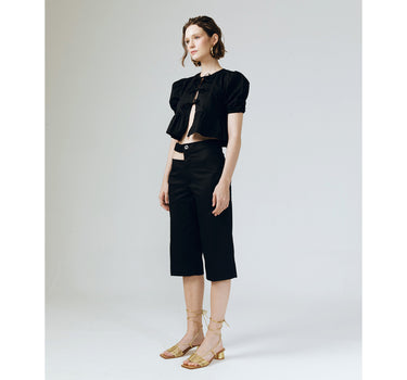 FLAIR BLACK RIBBON CROP TOP