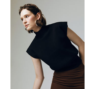 GISELLE BLACK ESSENTIAL KNITTED TURTLE NECK