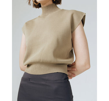 GISELLE TAUPE ESSENTIAL KNITTED TURTLE NECK