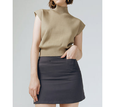 WILMA DOUBLE POCKET GRAPHITE MINI SKIRT