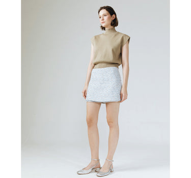 GLACIER BLUE TWEED SKORT