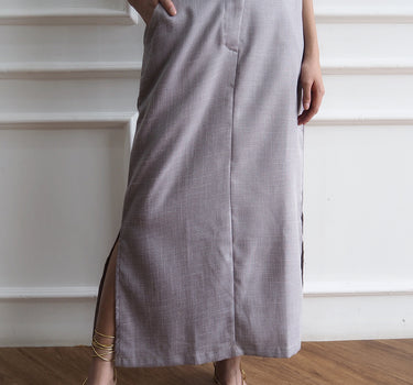 MARDI GREY TEXTURED LONG SKIRT