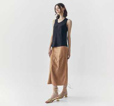 JULIETTE BLACK SILK TANK
