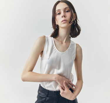 JULIETTE WHITE SILK TANK