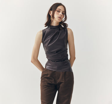 JUNO LEATHER BROWN TANK