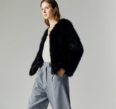 MAREN BLACK FAUX FUR COAT (PRE-ORDER)