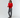 NEMI RED FEATHER TRIM KNIT CARDIGAN