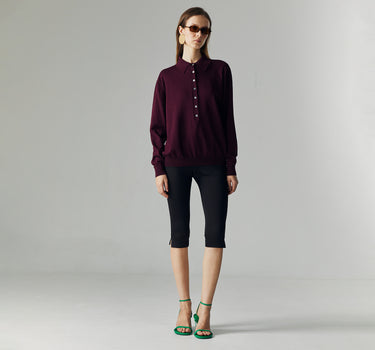 NARA MAROON KNIT TOP