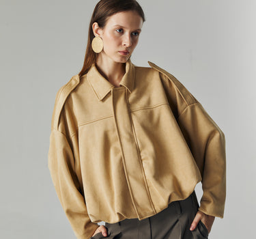 QIANA BEIGE SUEDE JACKET