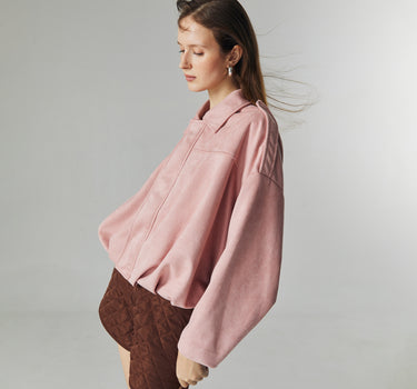QIANA BLUSH SUEDE JACKET