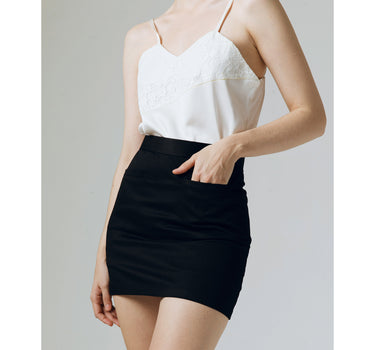 WILMA DOUBLE POCKET BLACK MINI SKIRT