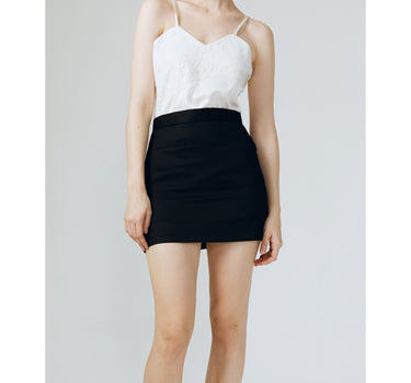 WILMA DOUBLE POCKET BLACK MINI SKIRT