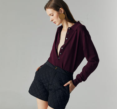 XEAN BLACK QUILTED SHORTS