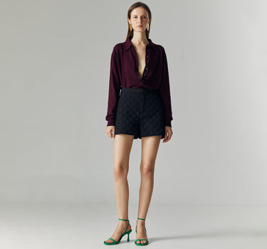 XEAN BLACK QUILTED SHORTS