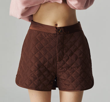 XEAN BROWN QUILTED SHORTS