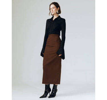 SLEEK BROWN MAXI SKIRT