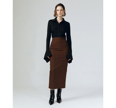 SLEEK BROWN MAXI SKIRT